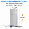 thumbnail image 2 of JOEAONZ New 30 inch Island Range Hood 900CFM Stainless Steel Glass Touch Control with Filters 120V, 2 of 9