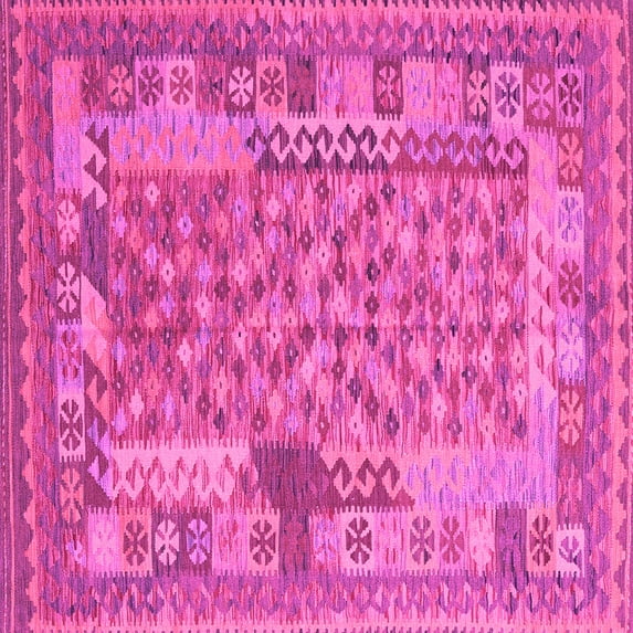 Ahgly Company Indoor Square Oriental Pink Traditional Area Rugs, 6' Square