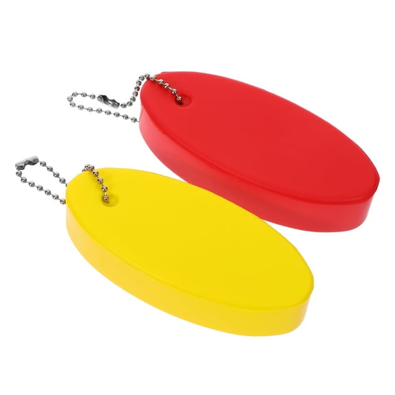 SEWCHICS 2Pcs Kayaking Floating Keychain Oval Float Key Holder Practical Fun Use