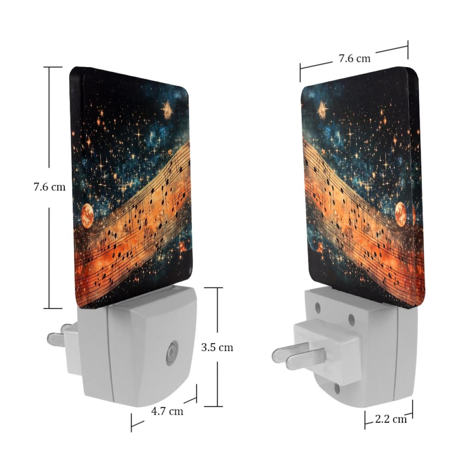 PhooArto Music Melody Galaxy Plug in LED Night Light Auto Sensor Dusk to Dawn Decorative Night for Bedroom, Bathroom, Kitchen, Hallway, Stairs, Baby's Room, Energy Saving