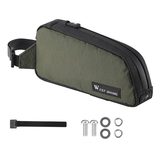 S SERENABLE Sac pour Cadre de Vélo Barre Croisée Tube Supérieur Rangement Résistant à l'Eau Pochette d'Accessoires de Vélo Vert