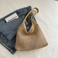 thumbnail image 1 of Xiao Hua Bolso de hombro tejido para mujer, bolso de mano y neceser, elegante bolso de playa de verano, 32 x 11 x 35 cm (amarillo), 1 of 5