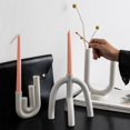 thumbnail image 3 of Candle Holder Stable Base Shatterproof Abstract Minimalism Nordic Style Decorative Ceramic Geometric Shape Candle Stand for Living Room, 3 of 8
