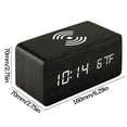 thumbnail image 2 of kkbbma under $5 Wooden Digital Alarm Clock, Alarm Clock, Wooden Digital LED Alarm Clock, Wireless Charging Bedside Clock, Temperature Display Desk Clock, USB Battery Operated Clock, 2 of 2