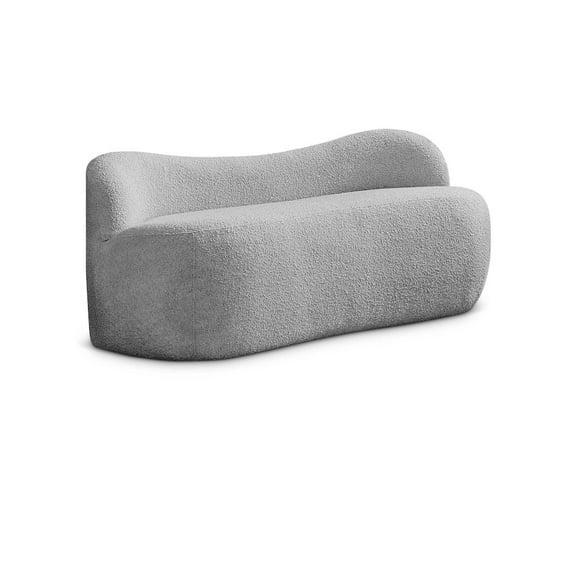 Meridian Furniture Flair Grey Boucle Fabric Bench