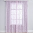 thumbnail image 3 of Maxcozy Lace Series Window Thick Semi Sheer Premium Rod Pocket Window Curtain Panels for Bedroom & Living Room - 1 Pcs ( 57 W x 71" L, Pink), 3 of 7
