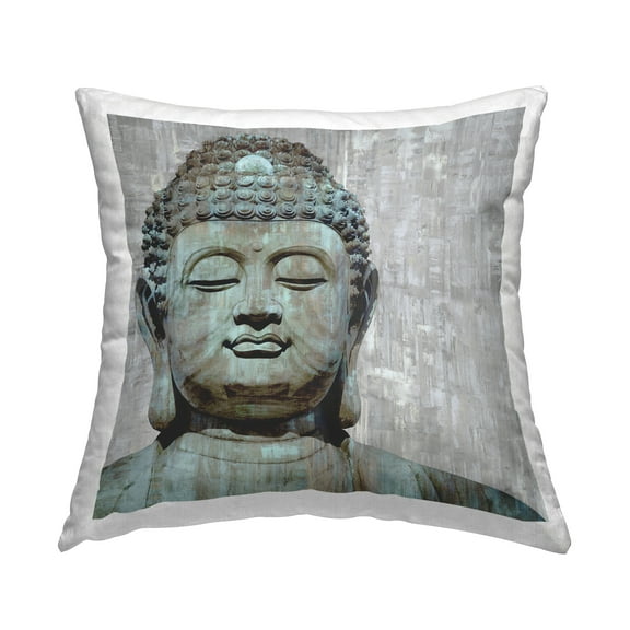 Stupell Industries Buddha Meditating Figure Closed Eyes Concentration Traditional Grey,18 x 7 x 18 Decorative Pillows