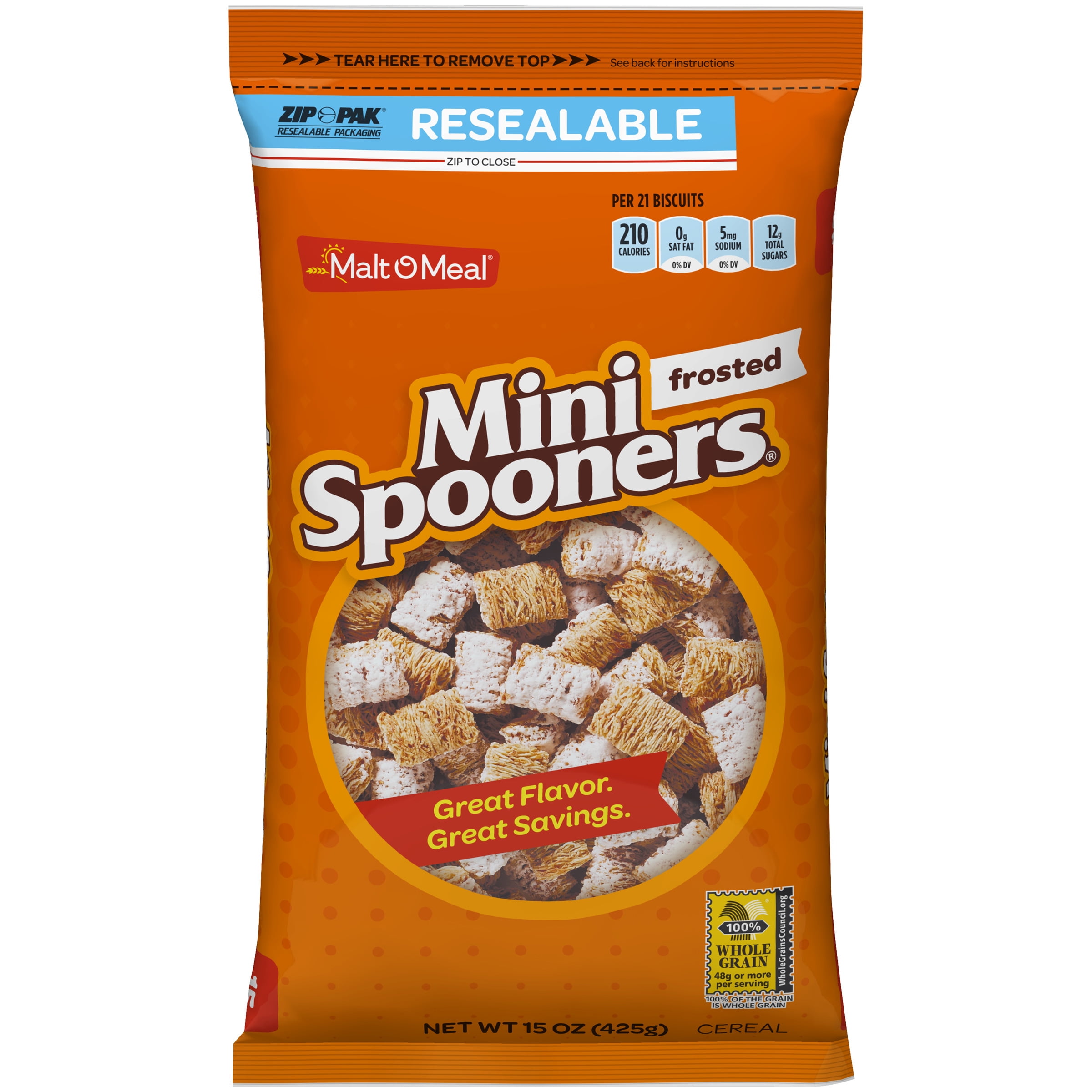 Malt O Meal® Frosted Mini Spooners® Cereal 15 oz. ZIPPACK®