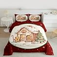 thumbnail image 2 of Homewish Cartoon Gingerbread House Bedding Comforter Set,Chic Christmas Tree Twin Comforter Sets,Happy New Year Bedding Set For Teens,Microfiber Bedroom Decor Reversible,2pcs, 2 of 8