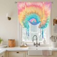 thumbnail image 3 of Colorful Tie Dye Tie Up Curtain Valance for Window,Adjustable Rod Pocket Window Curtains Shades,Rainbow Ombre Abstract Pattern Art Light Filtering Valance Drapes for Cafe Living Room Bedroom 42"x45", 3 of 9