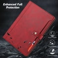 thumbnail image 2 of Flip Case for Apple iPad 10.2" 9th 8th 7th Generation 2021/2020/2019, Pencil Holder Smart Cover Auto Sleep Wake Protective Documents Pocket Stand Snap Closure Case for iPad 10.2 Inch, Red, 2 of 7