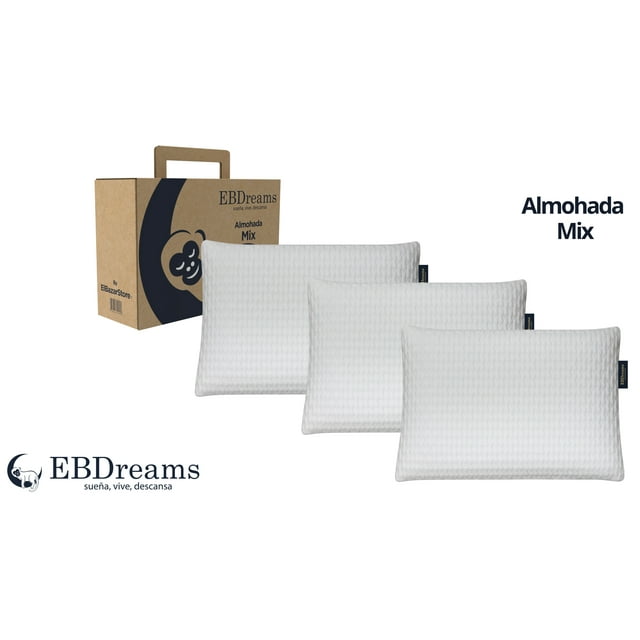 Paquete 3 Almohadas EBDreams Pillow Mix Blanco Air Sense Estandar Media Ergonómica Bambú El Bazar Store