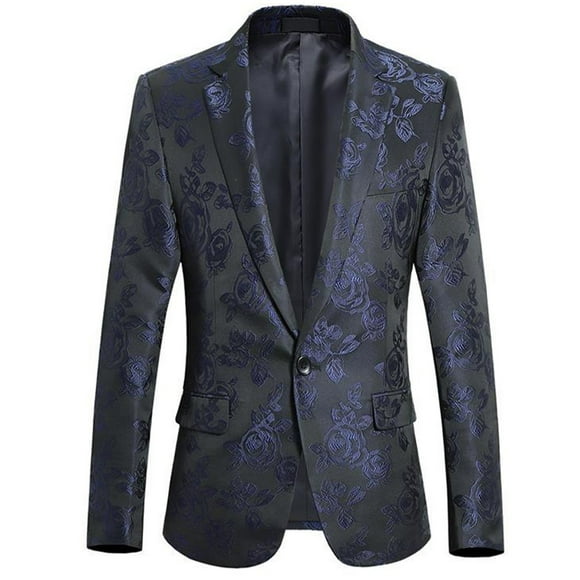Pisexur Mens Blazer Jacket Formal Business Long Sleeve One Button Blazers Fashion Oversized Sports Coat for Men Casual Print Suit Jackets for Men Plus Size Blazer M-6XL