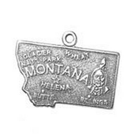 - Sterling Silver Montana State Charm with Split Ring