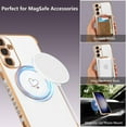 thumbnail image 5 of Magnetic Case for Samsung Galaxy S23 FE 5G Case[Compatible with MagSafe] Cute Plating Love Hearts Pattern Case with Camera Protection,Soft Shockproof TPU Bumper Cover for Women Girls,White, 5 of 16