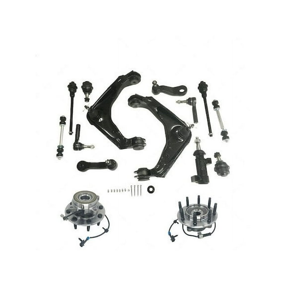 Front Control Arm Wheel Hub Tie Rod End Kit - Compatible with 2001 - 2006 Chevy Silverado 2500 HD 4WD 2002 2003 2004 2005