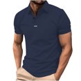 thumbnail image 2 of hoksml Man Business Casual Shirts Solid Color Collared Polo Shirt Summer Fashion Leisure Versatile Turndown Collar Short Sleeve Elastic Cuffs Top, 2 of 6