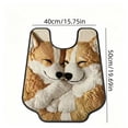 thumbnail image 3 of Sruoe Toilet Rug U Shaped, Double Corgi Print U‑Cut Microfiber Floor Mat 16x20 Inch, Soft Absorbent Non‑Slip Bathroom Decor Rug for Toilet Base Home Decor, 3 of 8