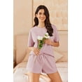 thumbnail image 4 of Ekouaer Cotton Pajamas Set for Womens Soft Short Sleeve Lounge Set Shorts Sleepwear Set 2 Piece Pjs Sets, 4 of 7