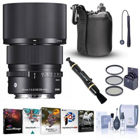UPC: 0192223194403 | 90mm f/2.8 DG DN Contemporary Lens for Sony E  Bundle with Corel PC Software Kit  Filter Kit  Pouch  Lens Cleaner  Cleaning Kit  Lens Cap Tether