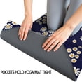 thumbnail image 3 of Navy Daisy Flower Pattern Hot Yoga Mat Towel Non Slip for Hot Yoga - Quick-Drying Yoga Mat Cover with 4 Corner Pockets with Travel Bag - Hot Yoga Towel Non Slip 74"x26", 3 of 6