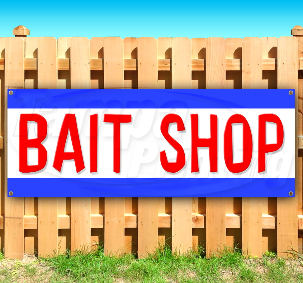 Bait Shop Now Open Extra Large 13 oz Heavy Duty Vinyl Banner Sign with Metal Grommets Store Advertising Many Sizes Available Flag, New