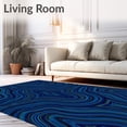 thumbnail image 2 of ODIKA 8'x10' Machine Washable Non-Slip Area Rug, Ariana Galil Interlocking Swirl Modern Artistic High Traffic Rug, Blue, 667506, 2 of 7