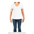 thumbnail image 4 of Playera Fruit Of The Loom para Mujer, Cuello V Manga Corta Blanco Talla  G, 4 of 4