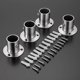thumbnail image 4 of 4 Packs Stainless Steel Pole Sockets Flange Rod Holder, Wall Mount Pipe Bracket With Screws For Closet Wardrobe Shower Curtain Rod (fit 25mm / 1') (s, 4 of 5