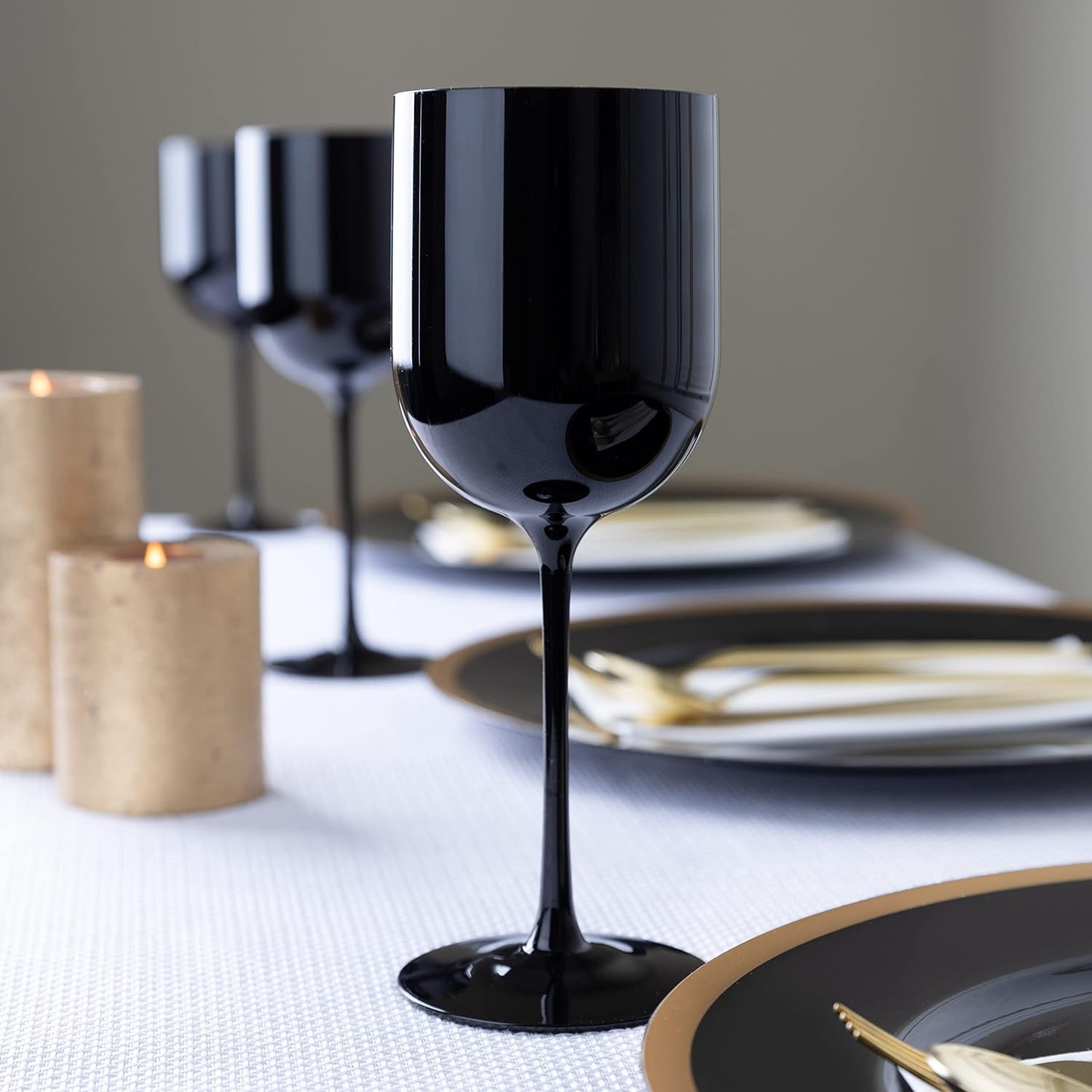 PLASTICPRO 12 Oz Plastic Wine Glasses 25-Pc Disposable Wine Glasses Drinking Set
