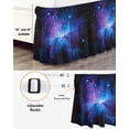 thumbnail image 3 of Starry Sky Bed Skirt King Size 18" Drop Dark Blue and Purple Space Stars Mystery Universe Ruffled Wrap Around Bed Skirts Adjustable Elastic Bedskirt Dust Ruffle for King Size Bed, 3 of 7