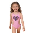 thumbnail image 2 of CAIXIA Girls One Piece Swimsuit Bathing Suit for Girls Drawstring Adjustable Straps Cute Pattern Print Swimsuits Cute Ruffle Crossback Quick-Dry Girl Swimwear Swim Suit, 2 of 8