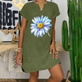 thumbnail image 2 of Sexy Vestidos Cortos de Verano para las Mujeres 2025 Moda Suelta de Ocio Vestido de Manga Corta con Cuello en V, Vestido Casual de Rodilla, 2 of 6