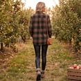 thumbnail image 5 of Classic Plaid Flannel Shirt Women Long Sleeve Button Blouses Fall Jackets Loose Casual Shirts Lightweight Breathable Fashion Fall Jackets, 5 of 9