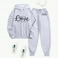 thumbnail image 2 of HJYCHN Women Outfit Unisex Athletic Sweatshirt and Long Pants Set Comfortable Tracksuit Active Wear Outfits Unisex Tracksuit Sets for Men and Women White XL, 2 of 7
