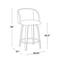 thumbnail image 3 of LumiSource Fran 24" Fixed-Height Counter Stool - Set of 2, 3 of 10