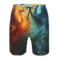 thumbnail image 3 of Fotbe Red And Blue Fire Peacock Trajes de Baño Estampados para Hombre, Shorts de Verano de Secado Rápido, Ropa de Playa, Bañadores-Small, 3 of 6