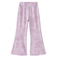 thumbnail image 4 of Atogsazn Kids Girls Tie Dye High Waisted Leggings Children Flare Leg Yoga Pants Athletic Bell Bottoms Pant Purple 14-15Years Fashion, 4 of 6
