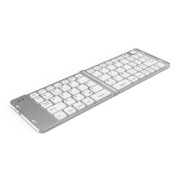 Mini Foldable Bluetooth Keyboard, 3-System Compatible Wireless Portable Keyboard for Phone Tablet iPad Android Windows, Ultra-Compact Folding Keyboard for Travel Office On-the-Go Typing
