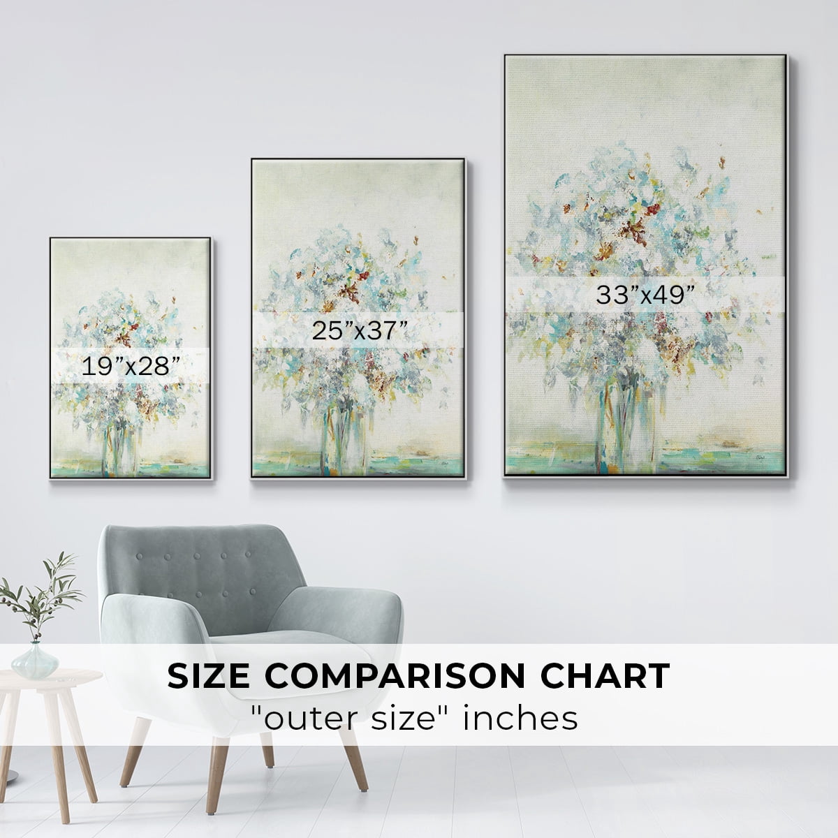 Te x tured Bouquet Framed Premium Gallery Wrapped Canvas - Ready to Hang - 17 x 25 - White Floating Frame