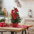 thumbnail image 6 of Gallickan Mini Christmas Tree, Small Tabletop Decor, Christmas Wreath Set, Household Holiday Ornaments, for Desktop Display and Festive Home Decor, Red, 6 of 6
