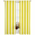 thumbnail image 2 of Yellow Striped Semi Sheer Window Curtains 108 Inches Long, Modern Farmhouse Yellow White Stripes Rod Pocket Voile Silky Chiffon Curtain Light Filtering Drapes for Living Room, 52"x108", 2 Panels, 2 of 9