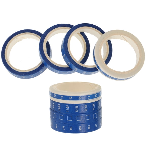 LEORX 8 Rolls Time Management Tape Scrapbook Decoration Grid Tape Date Planning Washi-tape Sky-blue 500.00X0.80X0.01CM