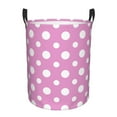 thumbnail image 6 of Lsque Purple And White Polka Dot pattern Laundry Hamper Basket, Tall Woven Rope Hamper Basket for Clothes, Lightweight Storage Basket, Collapsible Waterproof-Medium, 6 of 8