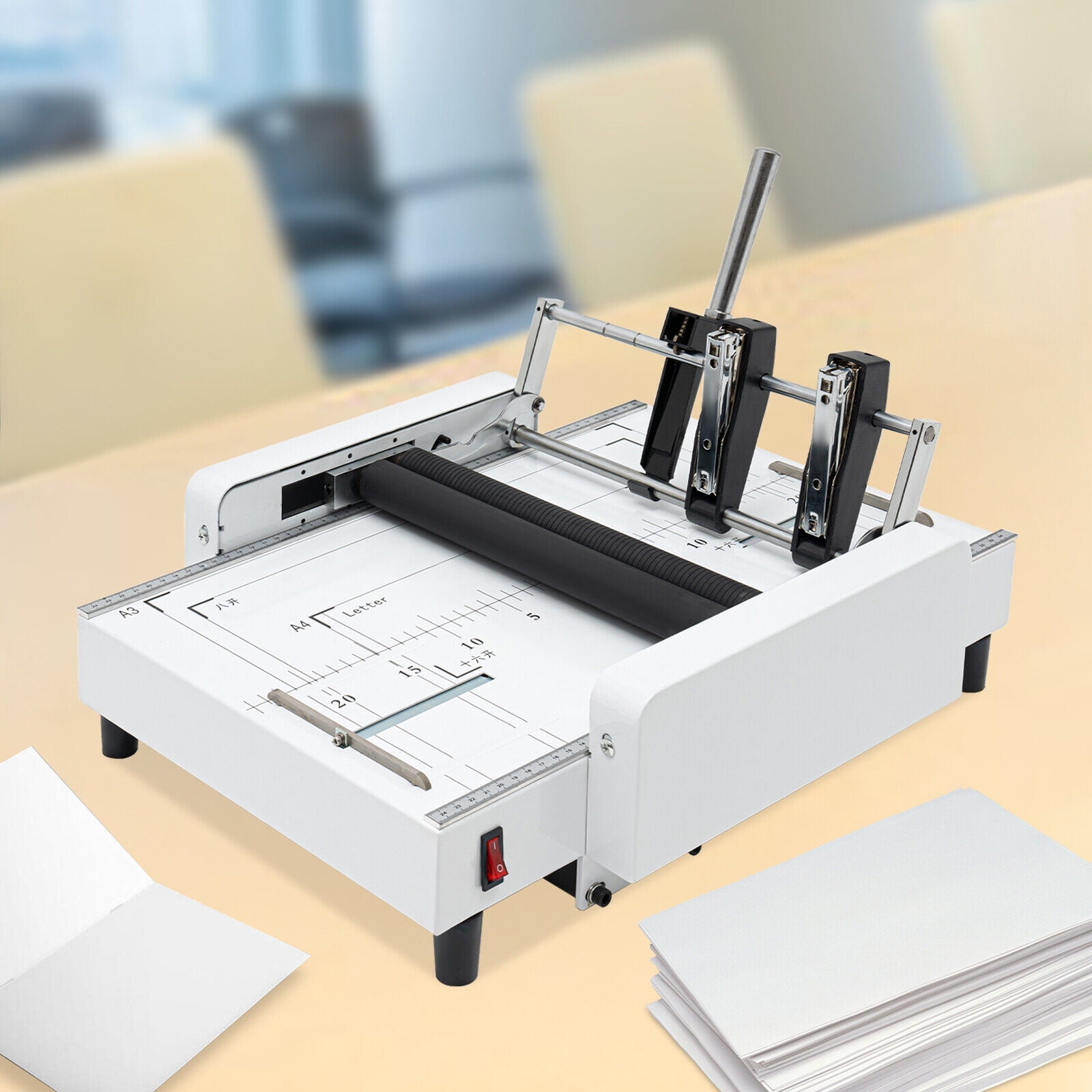 Denest A3 Booklet Folding Binding Machine Paper Stapling Making Book Stapler Office 60W