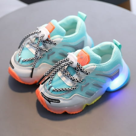 

〖CFXNMZGR〗Girls Sneakers Children Kids Baby Girls Boys Bling Led Light Luminous Sport Sneakers Shoes