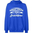 thumbnail image 2 of OXI Hoodie Sweatshirt - Dads Get Promoted To Grandpas, Basic Casual Hoodie for Men's and Women Fleece Hoodie Long Sleeve - Royal Blue Medium, 2 of 3