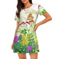 thumbnail image 1 of Disketp Plants and Insects para Camisón Corto de Manga Corta para Mujeres, Camisón Cómodo con Escote Redondo, Bonito y Confortable, 1 of 6