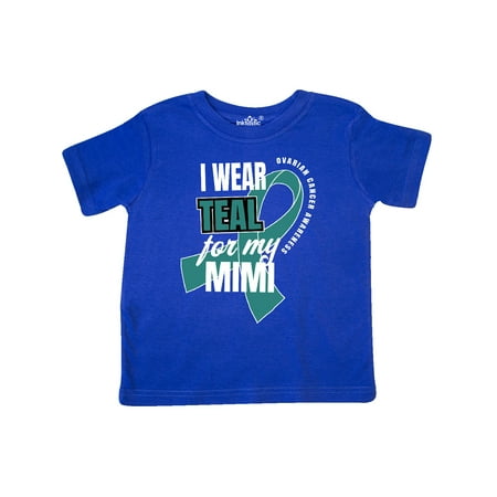 

Inktastic I Wear Teal For My Mimi Ovarian Cancer Awareness Gift Toddler Boy or Toddler Girl T-Shirt
