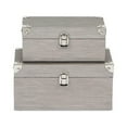 thumbnail image 3 of Cheungs Set Of 2 Gold Pewter Box With Chrome Corner Accent, 3 of 4